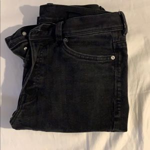 H&M washed black denim jeans.